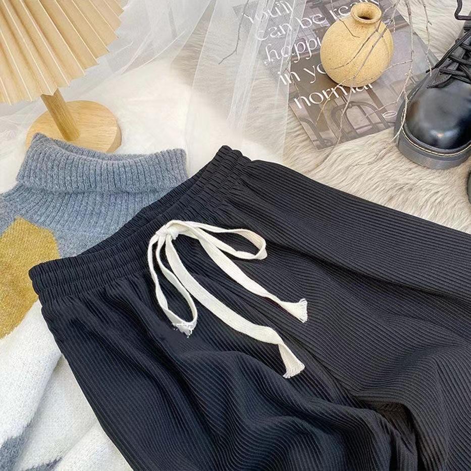 

Летние брюки с высокой талией, широкими штанинами, плиссировкой и змеиным узором для женщин One Size (80-140) чёрный