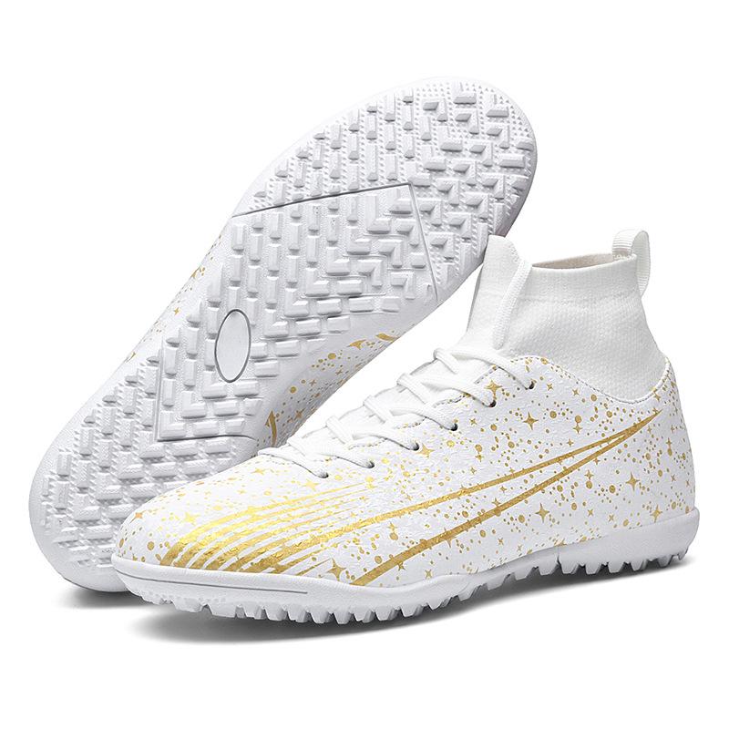 Large Size 45 46 47 Football Shoes, Men's High-top AG Spikes Artificial Grass Competition Training Shoes Men