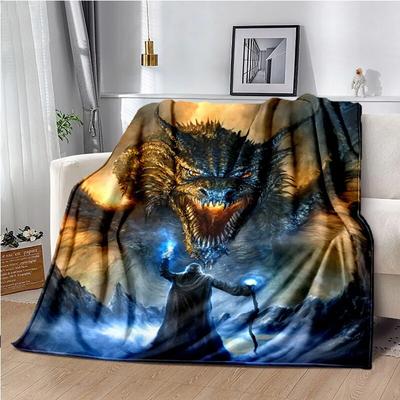 Imprimare 3D cu model dragon pătură cearșaf husă canapea birou drumeții ceas TV pătură caldă pătură picnic pătură dormitor