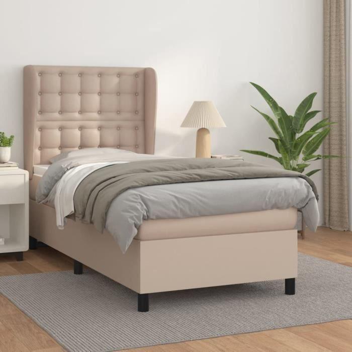 3142852 vidaXL Divan Bed with Mattress White 160x200cm Faux Leather