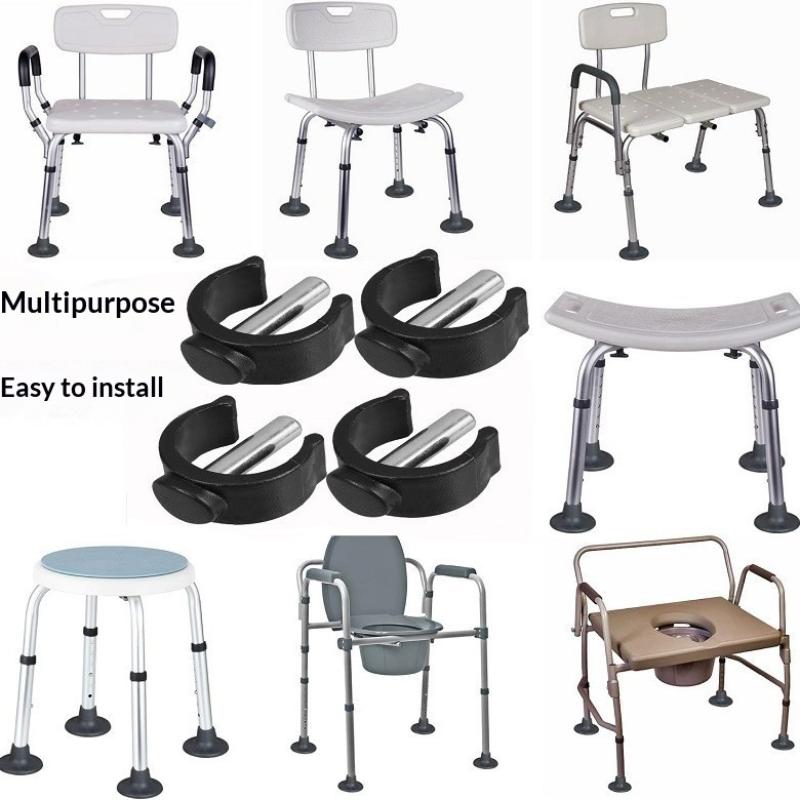 4 Stück Vielseitige C-Form Stockhalter-Clips Für Senioren Mobilitätshilfen Krücken Zubehör Rollator Ersatzteile Rutschfestes Gehen