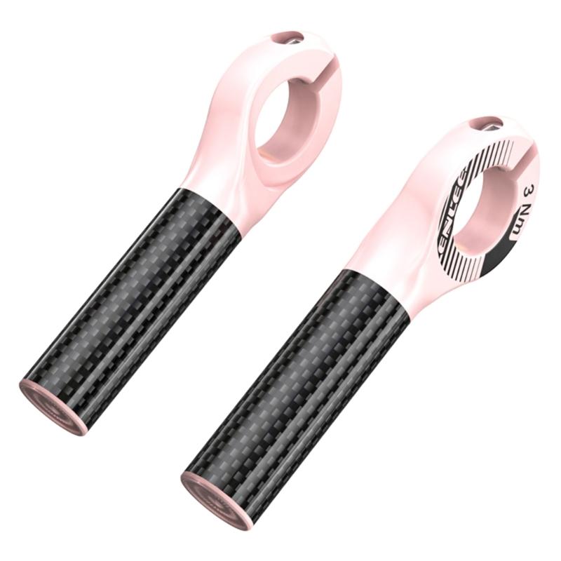 1 Pair Ergonomic Design 22.2mm Cyling Bike Mountain Bike Handlebar Grips Ends Carbon Fiber Handlebar Ends Bar Grips Ends