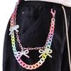 Punk Style Metal Waist Chain With Colorful Acrylic Butterfly For Youth And Teens