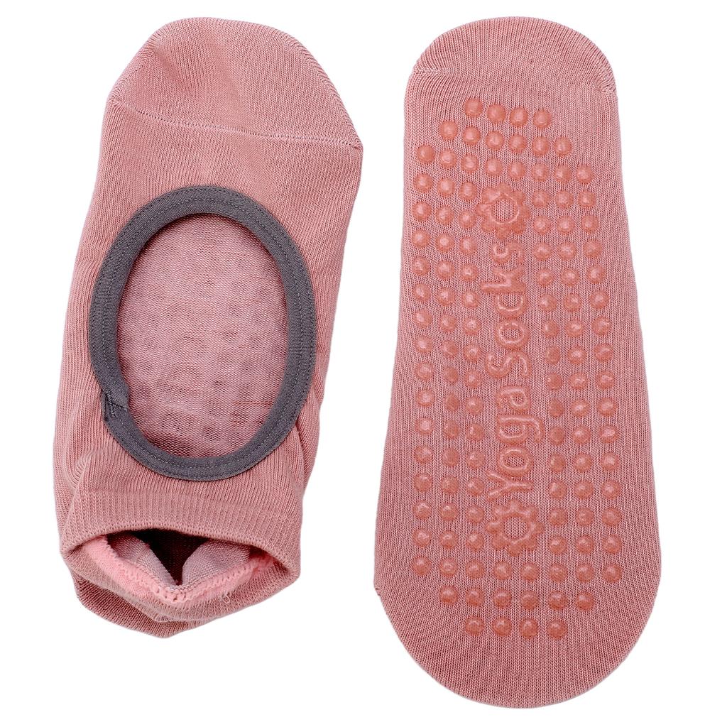 1 Paar Set Atmungsaktive Damen Pilates Socken Anti-Rutsch Rückenfreie Yoga Socken für Fitness Sport Rosa
