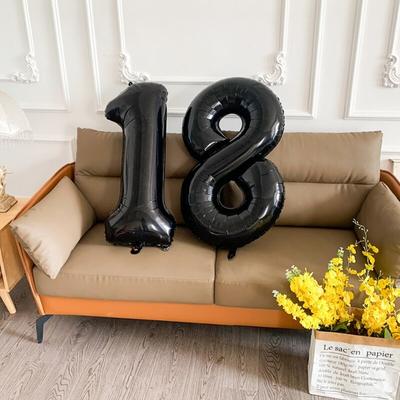 Baloane Negre Numere Mari Accesorii pentru petreceri de aniversare Decoratiuni