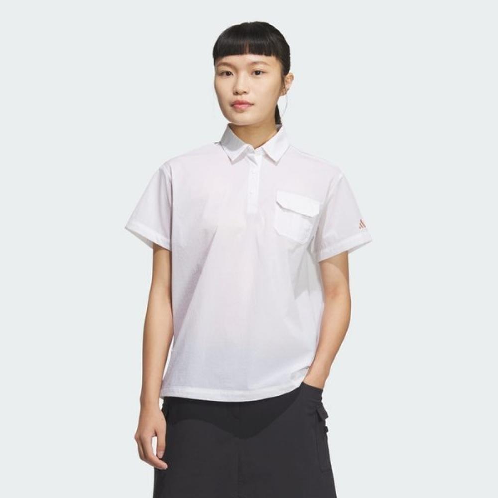 Adidas Golf Women Golf Woven Short Sleeve Polo Shirt Jf4569