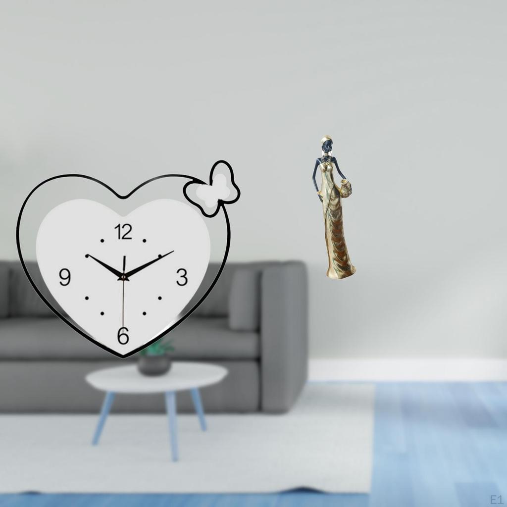 Creative Clock Art And African Tribal Lady Sculpture Ornament for Study Room Cafe Office Desk