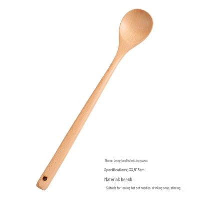 Holz-Kochrührlöffel mit langem Griff