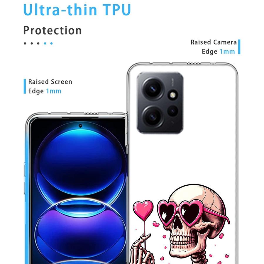 A Funny Skeleton Skull Phone Case For Redmi Note 14 15 Pro 5G 13 12 Pro Plus 11 11T 11E 11S 10 Pro 10S 9 9S Cover Cell Clear TPU