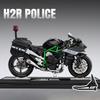 1:12 Ninja H2R Police Alloy Die Cast Motorcycle Model Vehicle Collection Sound and Light Off Road Autocycle Toys Car