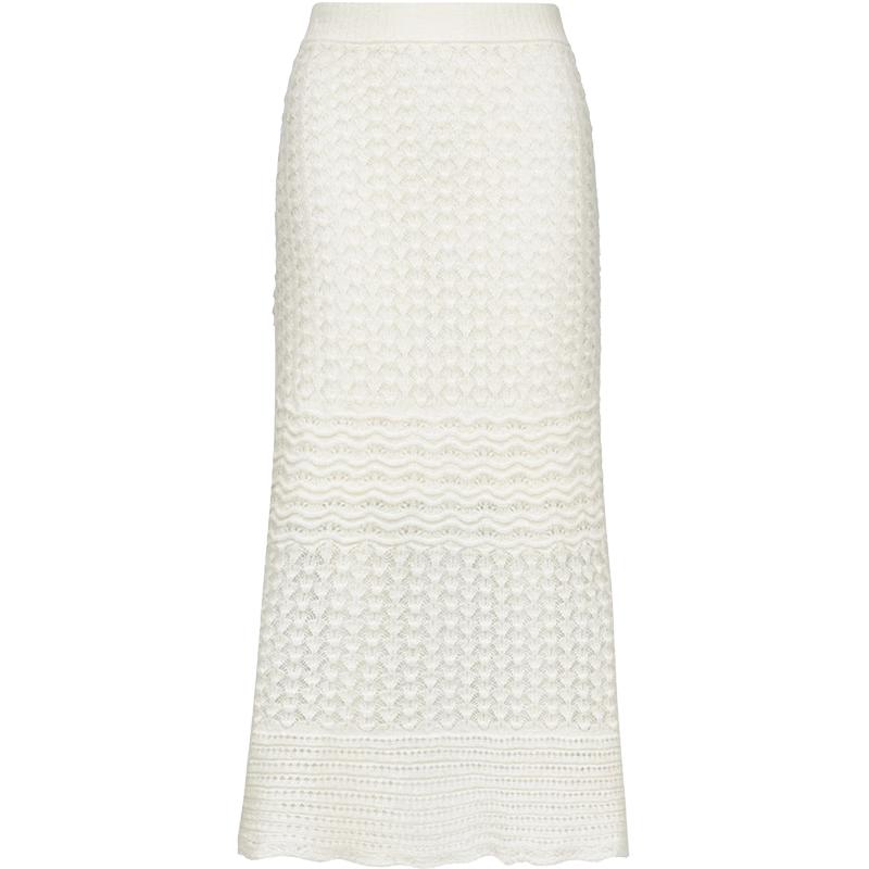 VEROMODA Button-Detail Mohair Wool Blend Knit Skirt S