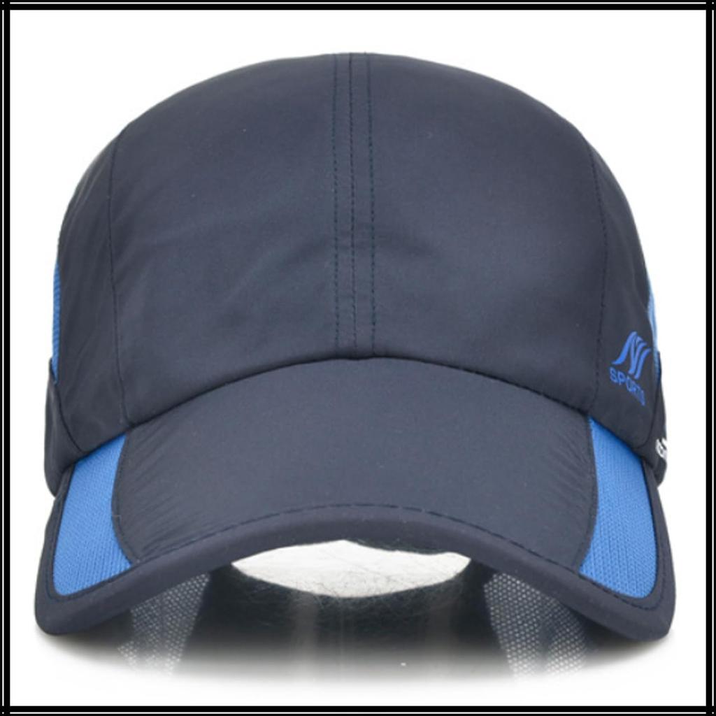 CZA146 [White Fang] Cap, Hat, Waterproof, Mesh, Breathable, Outdoor, Simple, Men's, Women's, (Navy)