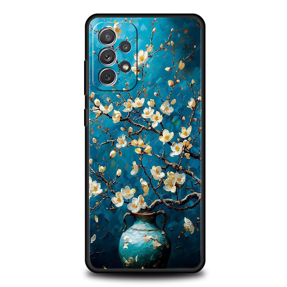 Oil Painting Of Flowers Phone Case For Samsung Galaxy A15 A13 A35 A55 A51 A71 A41 A31 A21S A03S A05 A23 A25 A33 A53 A73 5G Cover