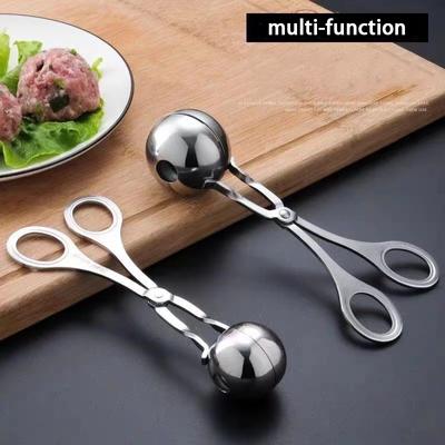 Stainless Steel Rice-meat Dumplings Making Tool Round Rice and Vegetable Roll Shaped Spoon Kitchen Gadget.