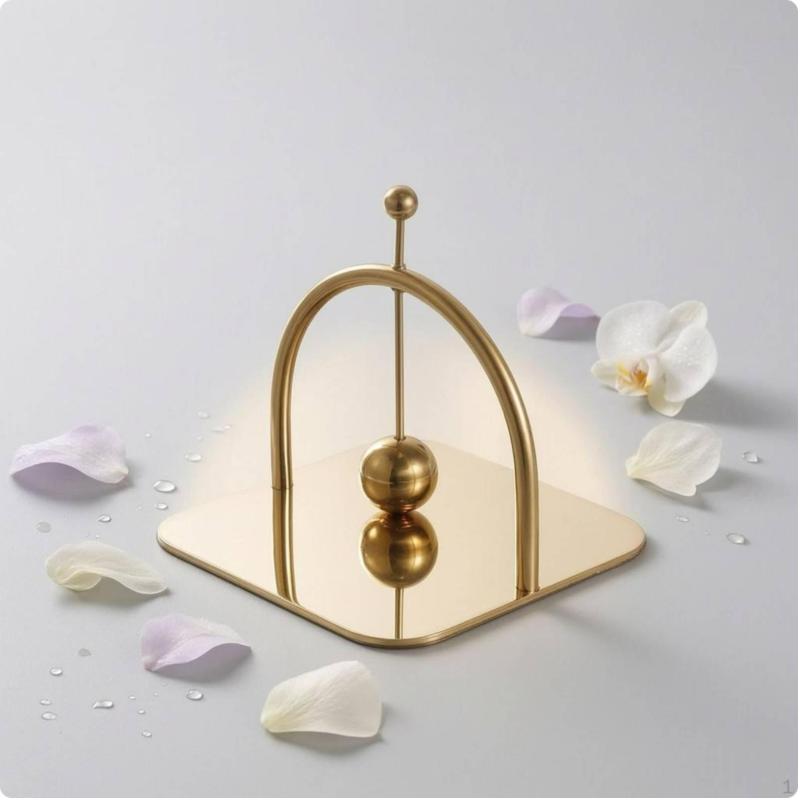 Decorative Tissue Weight Square Base Display Ornament Mirrored Stainless Steel