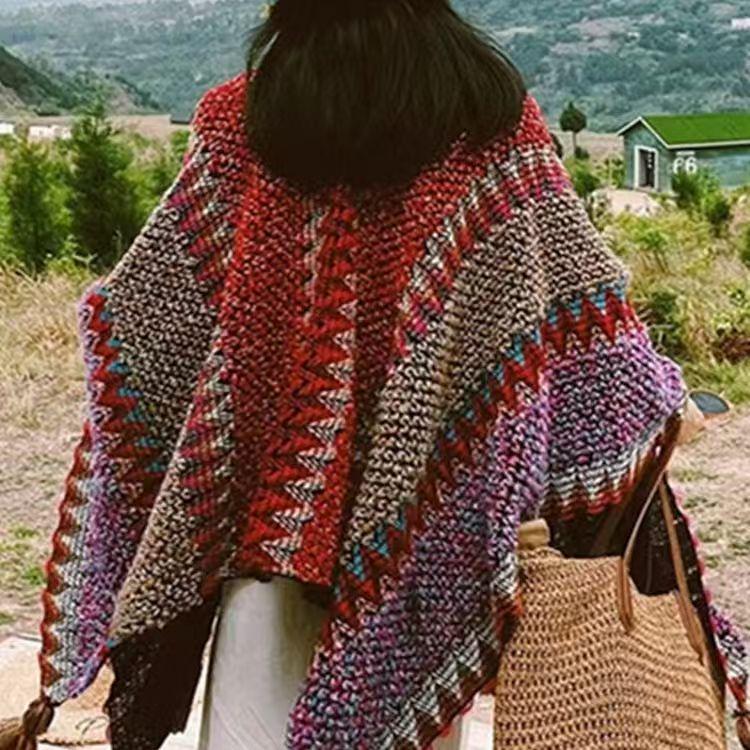 Ethnic Style Summer Shawl: Yunnan, Lijiang, Sichuan Travel Cloak for Women