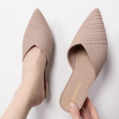 Sandalias de Verano de Punta para Mujer que Aumentan la Altura: Zapatillas de Casa Modernas, Casuales, Antideslizantes con Suelas Gruesas