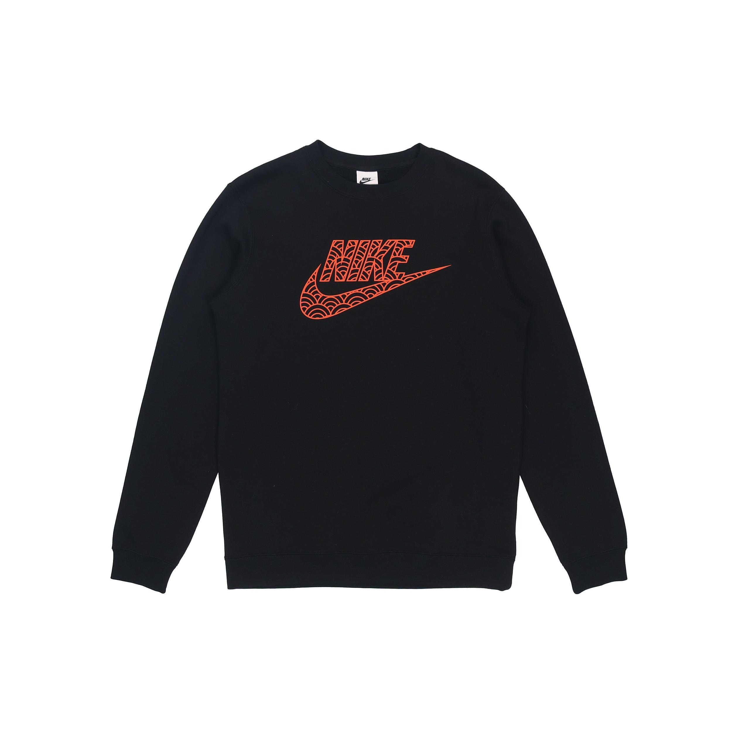Men s Nike Logo Athleisure Casual Sports Long Sleeves Pullover Round Neck Black DR7829-010 XXL