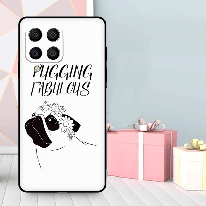 Funny Cartoon Pug Case For Samsung Galaxy M06 M11 M31 M14 M34 M54 M12 M32 M52 M15 M13 M16 M36 M56 M53 M35 M55