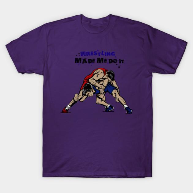 Summer Fashion Clothing Tshirt Wrestling Made Me Do It Print Men Solid Color Slim Fit Short Sleeve Tops