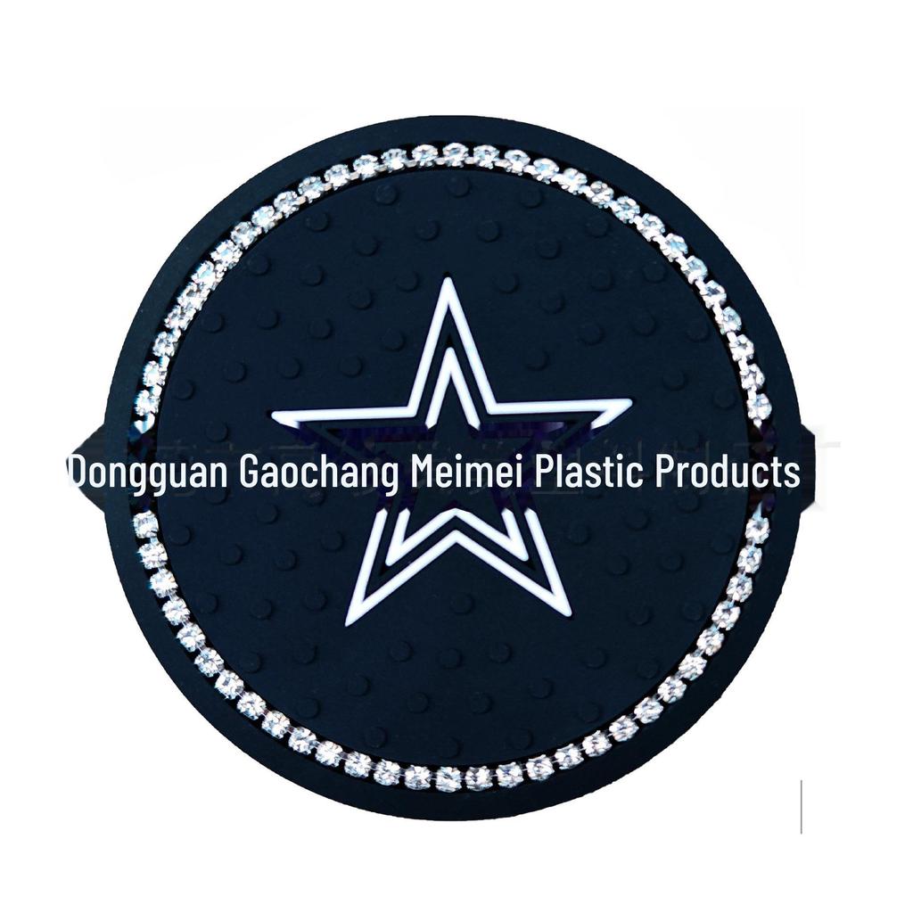 Black & White Grid Diamond Car Coaster: Multifunctional Anti-Slip Mat for Interior and Door Slot Storage