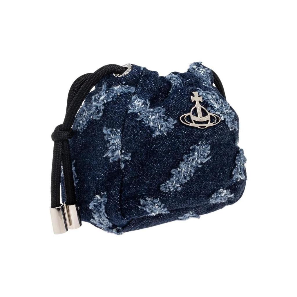 VIVIENNE WESTWOOD Nano Hilary Classic Cotton Bucket Bag Clutch Women Bags Blue 55040001UW01BOK208
