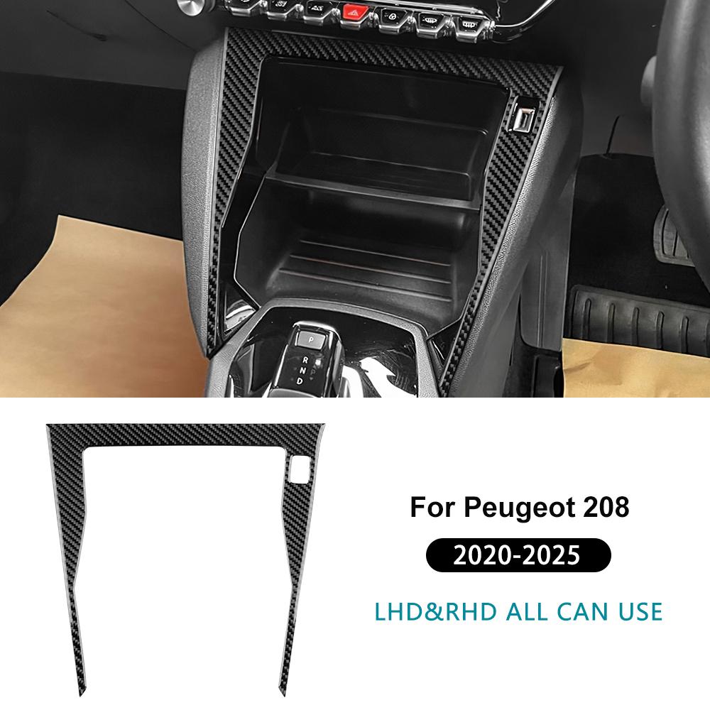 

Real Soft Carbon Fiber Sticker For Peugeot 208 e-208 2020 2025 2025 2025 2025 2025 LHD RHD Car Central Control Panel Trim