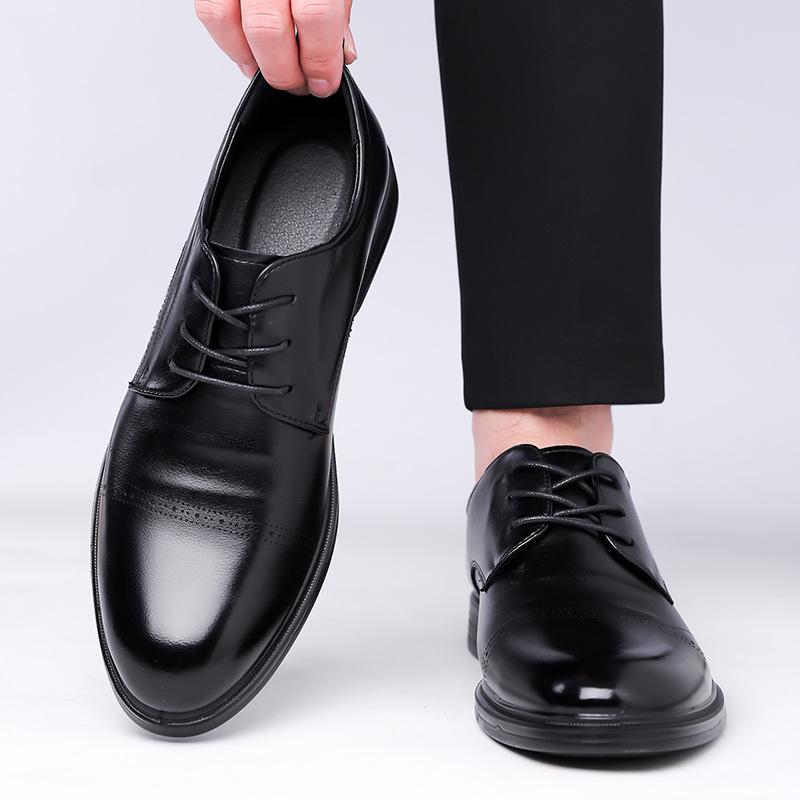 New Designer Groom Wedding Business Suit Dress Shoes for Men Spring Autumn Black Fashion Casual Lace-up Cow Leather Shoes Man