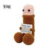 Unique Crochet Figurine Handmade Ornament, Funny Positive Desk Buddy, Cute Novelty Decoration Figurine, Emotional Support Keepsake Gift for