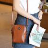 Waxed Leather Small Handbag for Women, Korean Style New Single Shoulder Crossbody Bag, Fashionable Women's Bag, Mobile Phone Bag
