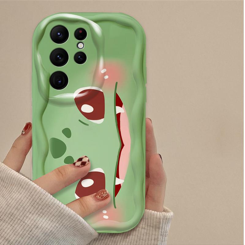 Cartoon P-Pokemon Glumanda Hülle Für Samsung Galaxy S24 Ultra S23 S22 Plus S21 S20 FE A25 A55 A35 5G Silikon Stoßfest Funda