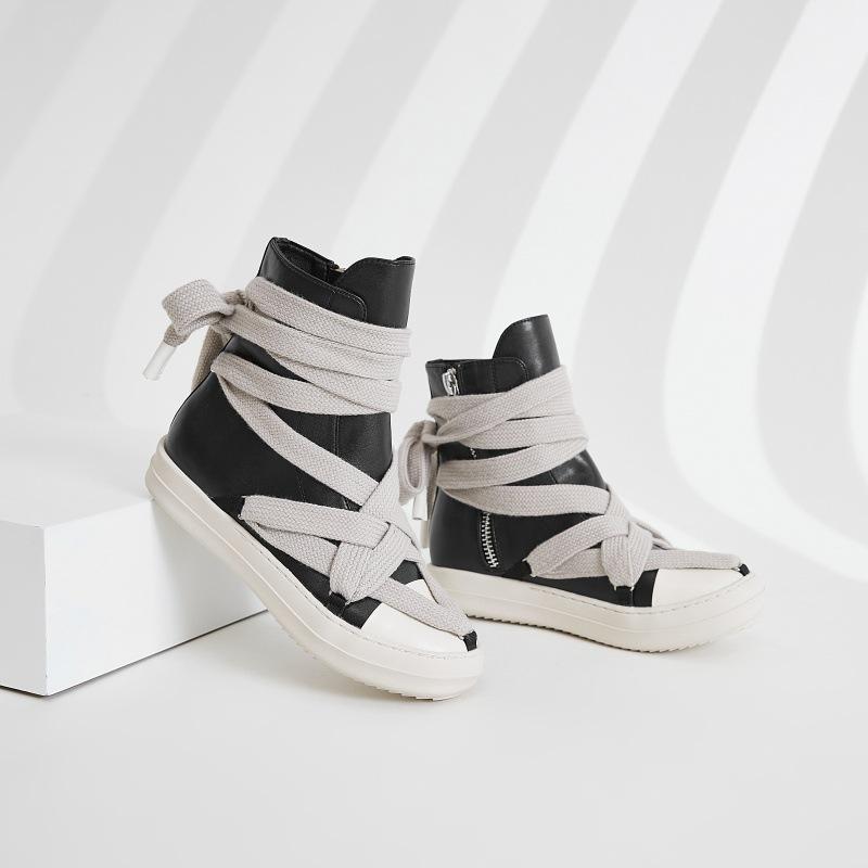 Mode 2024 Höga Sneakers Plattform Korssnörade Herr Casual Stövelskor Dam Sneakers Designade Casual Flats Ankel Botas Storlek 44