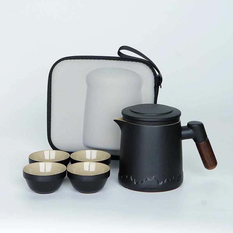

Shanyu coarse pottery outdoor camping portable office cup set light luxury portable kung fu travel tea set