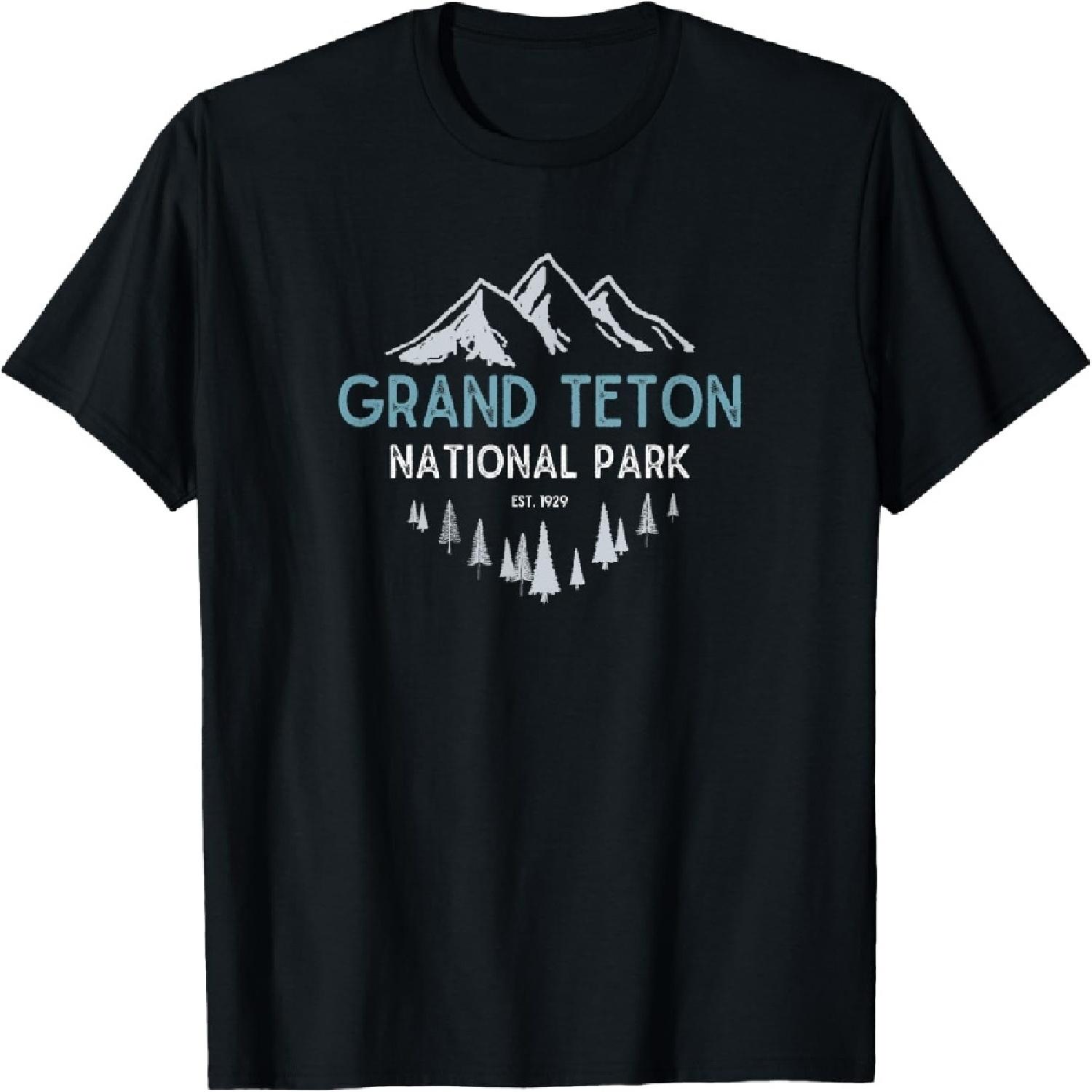 Grand Teton National Park Est 1929 Vintage National Park WY T-Shirt XXXXXL разноцветный