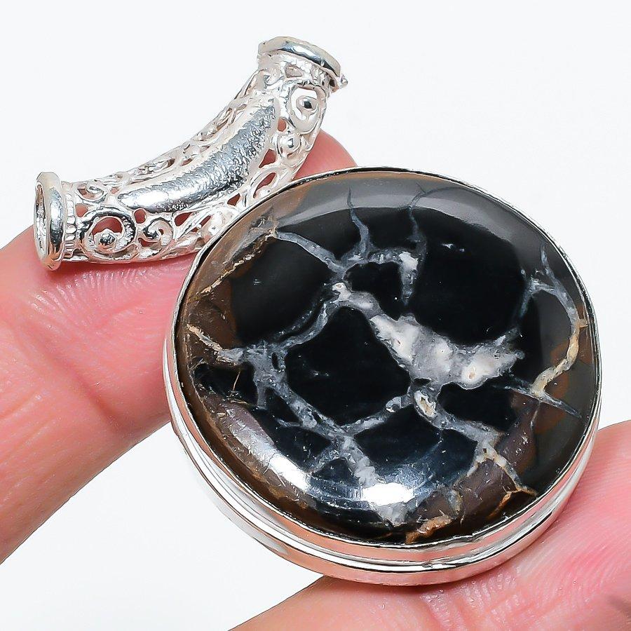 

Mud Crack Fossil Gemstone Handmade Ethnic Jewelry Pendant 1.85 SR-8643