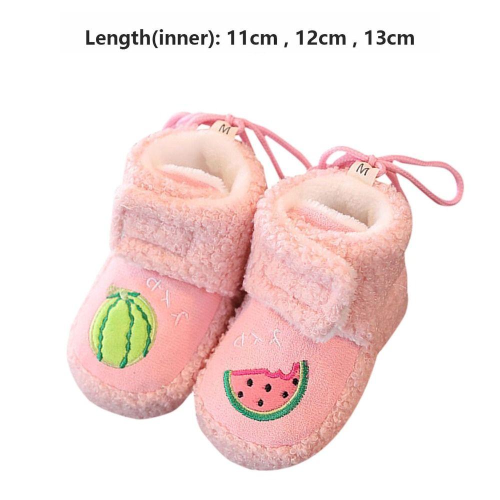Durable Fleece Toddler Snow Boots Warm Anti-Drop Cotton Shoes Soft Sole Anti Slip Infant First Walking Shoes Winter