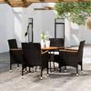 VidaXL Garden Dining Furniture 5 Pcs Patio Dining Furniture Table and Dining Chairs Garden Lounge Set 3058496