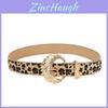 Leopard Pattern Pu Leather Belt With Metal Pin Buckle For Fashionistas