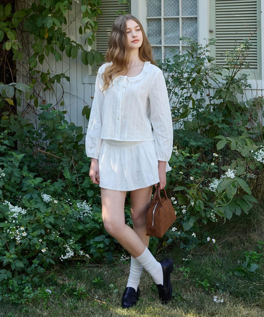 Letter From Moon Wish Lace Mini Skirt (White)