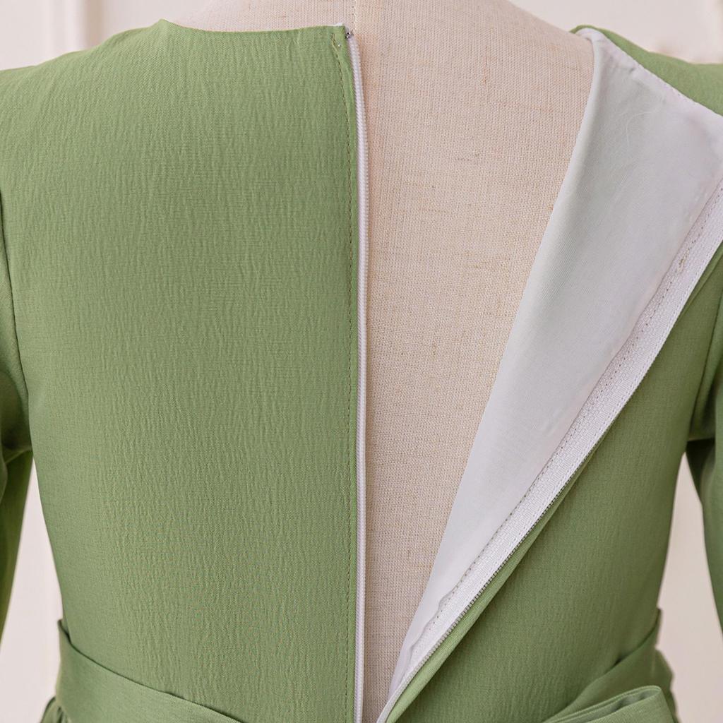 Embroidered Long Sleeve Muslim Evening Gown – Festival Performance Ball Dress