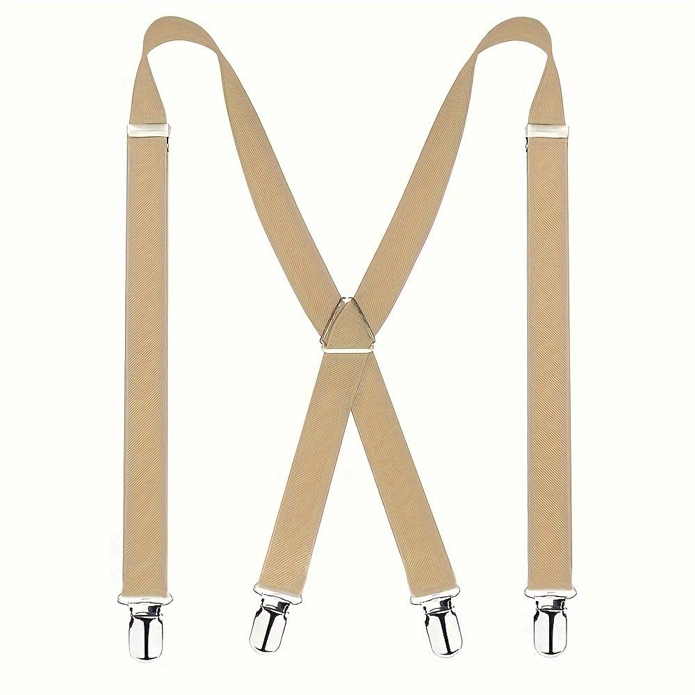 Heavy Duty Y-Back Suspenders Adjustable Elastic Straps Strong Clips Hiking Back Braces Men Women Outdoor Sport Camp Travel Brace