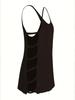 Sexy U Neck Sleeveless Knit Horizontal Stripes Side Cut Out Beach Vacation Dress 2025 Summer Beachwear Women's Mini Dresses K90
