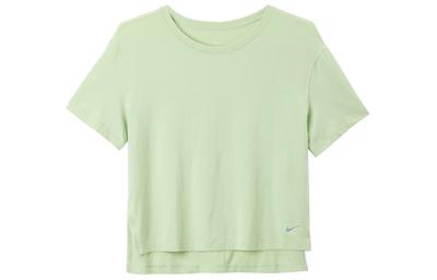 T Shirts Women's Green Crew Neck Moderate Straight Fit DM7026-343