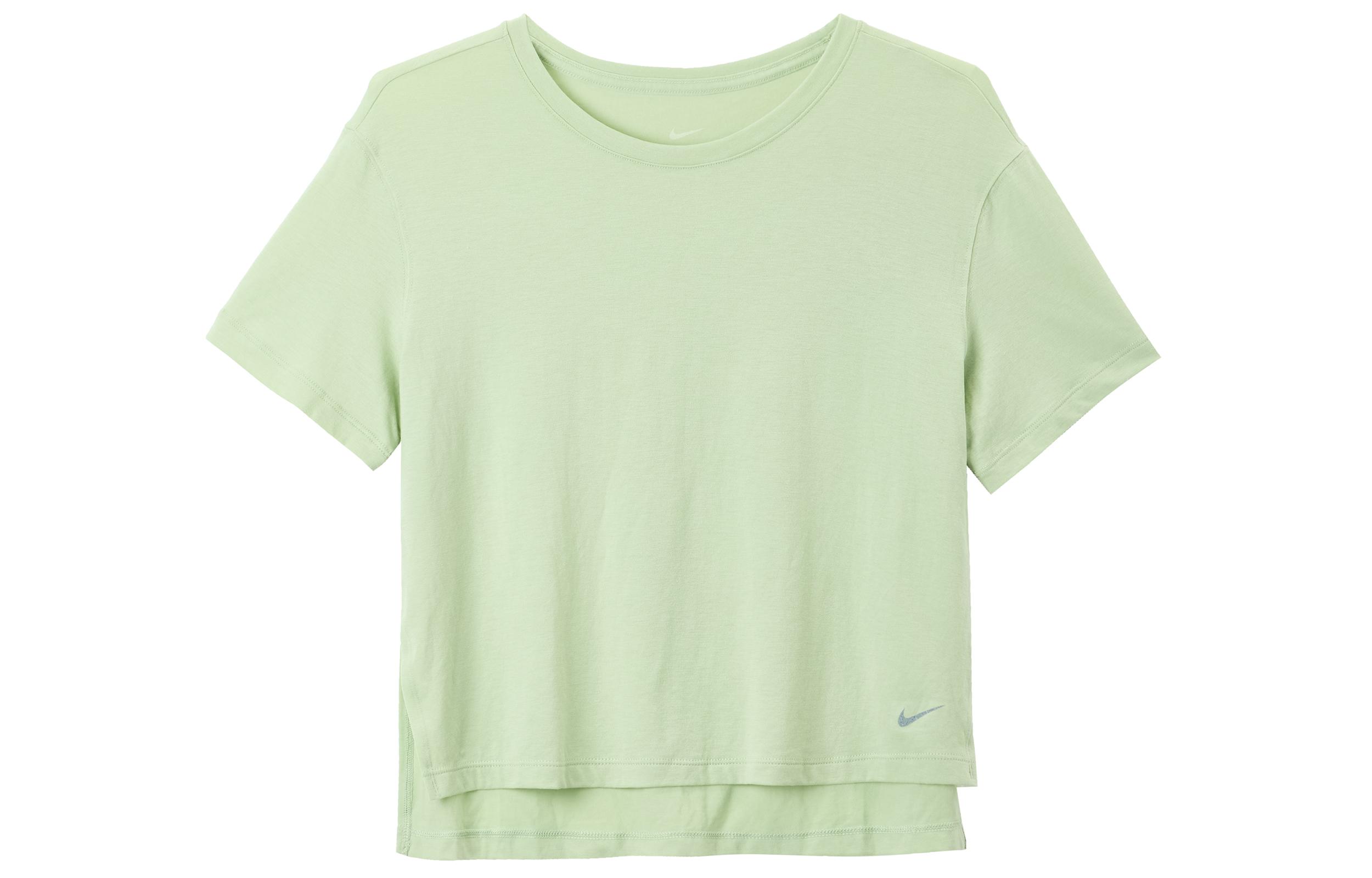 

Nike T Shirts Women s Green Crew Neck Moderate Straight Fit DM7026-343 M