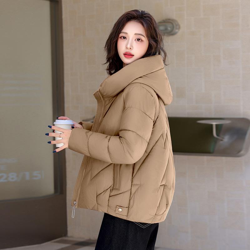 2025 Winter Plus Size Women's Hooded Cotton Jacket - Short, Thick, Loose Korean Style Outerwear