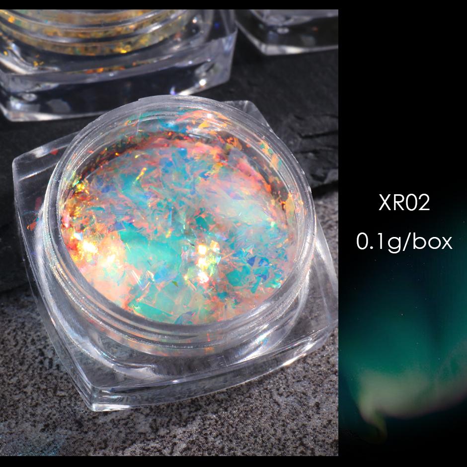 1 Box Aurora Opal Flakes Glittter Nail Sequins Sparkly Paillettes Nail Art Decoraiton