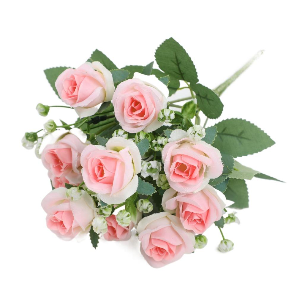 DIY Artificial Rose Bouquet 10 Heads Artificial Camellia Peony Flowers  Home Decor