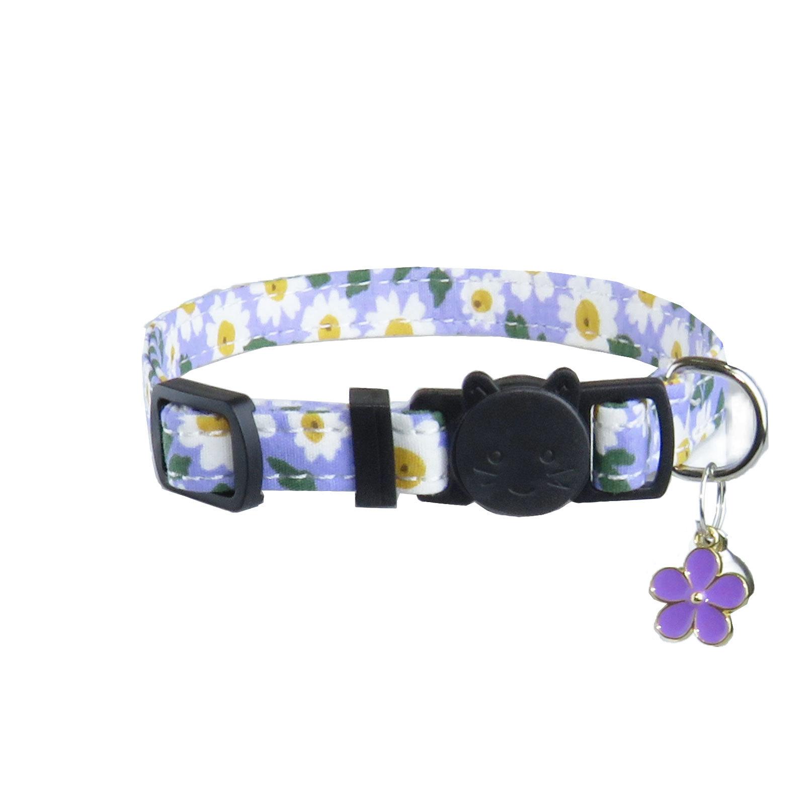 Popular Pet Cat Collar Bow Saliva Towel Pet Supplies Small Cuihua Buckle Cat with Pet Supplies 1.0*20~28CM фиолетовый
