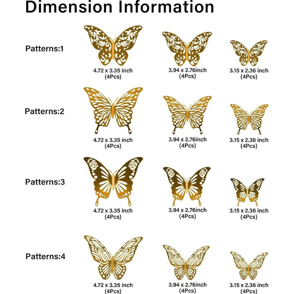 3D Three-dimensional Hollow Butterfly Wall Sticking To The Wall Decoration