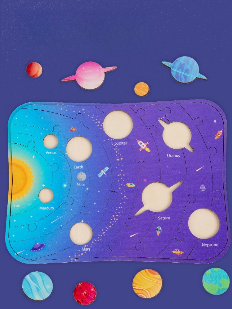 

Wooden Science Astronomy Cognitive Toy Children s Puzzle Planet Pairing Handmade Limewood Plywood Puzzle